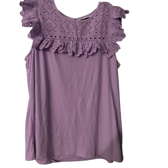 Lilly Pulitzer Purple Ruffled Sleeveless Blouse - Picture 2 of 3